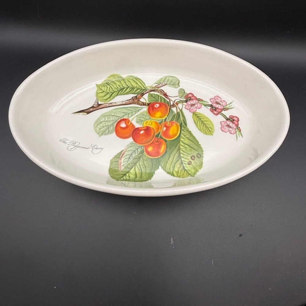 Vintage Portmeirion Pomona Oval Casserole Baker Bigarreau Cherry 11 Inch Cottage